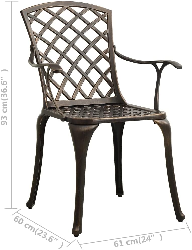 Patio Chairs Outdoor Furniture,Outdoor Chairs,Balcony Furniture,Patio Furniture Set,Front Porch Decor,Patio Furniture Set,2 pcs Cast Aluminum Bronze