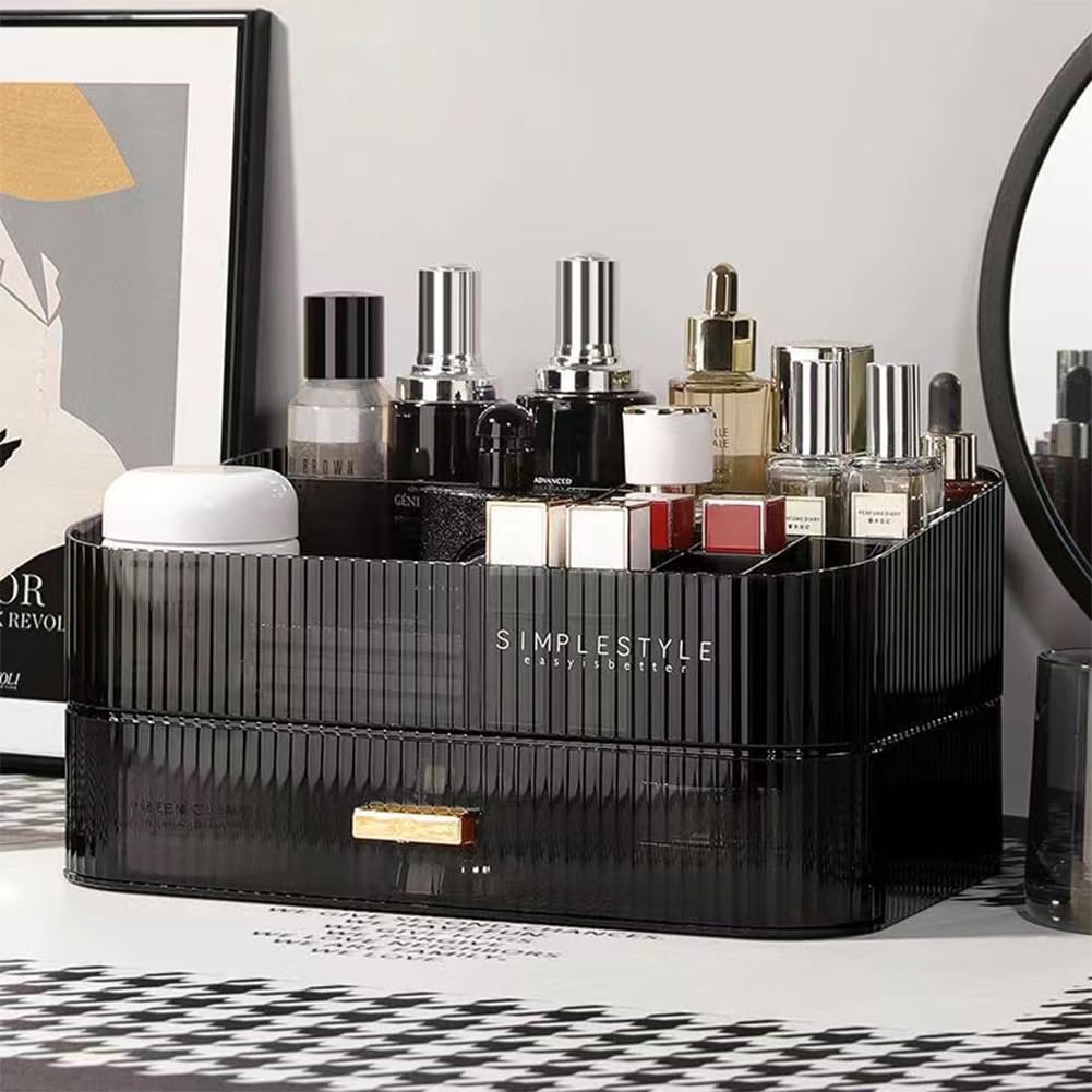 Makeup Organizer with Stackable Drawers, Bathroom Vanity Organizers and Storage, Ideal for Desk and Dresser Countertops, Great for Cosmetics, Skincare, Lipsticks, Nail Care - Green