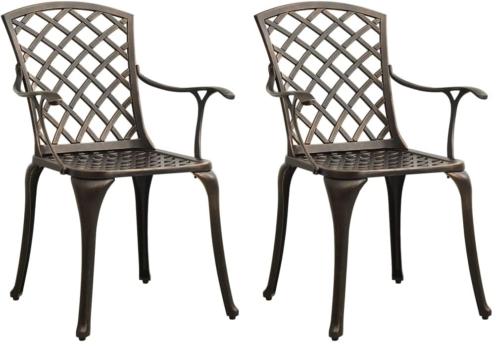 Patio Chairs Outdoor Furniture,Outdoor Chairs,Balcony Furniture,Patio Furniture Set,Front Porch Decor,Patio Furniture Set,2 pcs Cast Aluminum Bronze