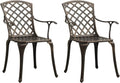 Patio Chairs Outdoor Furniture,Outdoor Chairs,Balcony Furniture,Patio Furniture Set,Front Porch Decor,Patio Furniture Set,2 pcs Cast Aluminum Bronze