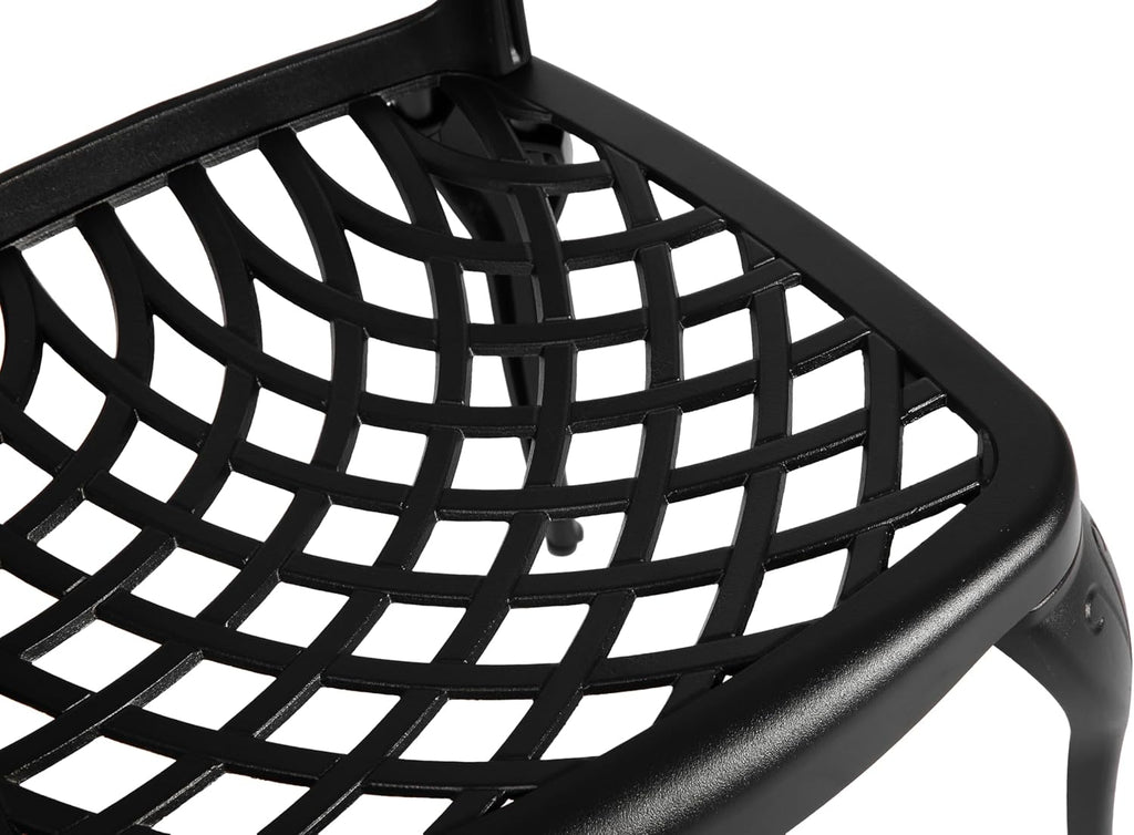 Black 3-Piece Rustproof Cast Aluminum Patio Bistro Set with Round Table & 2 Chairs
