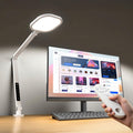Desk Lamps for Home Office, 2000LM Eye-Caring Desk Light with Clamp, Dimmable Zoom Lighting with 3 Colors & 10 Brightness, Remote Computer Ring Light for Video Calls,Conference, Reading, CRI>97.8
