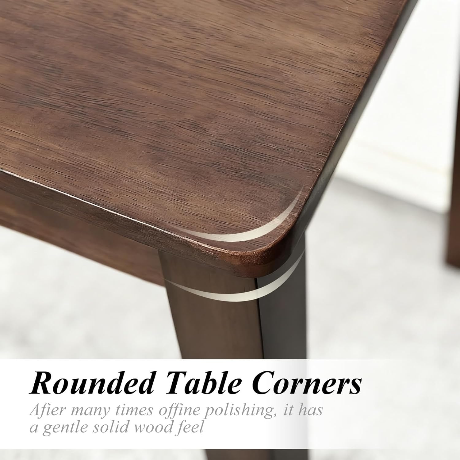 Solid Wood Desk,47" Solid Wood Writing Desk with Drawers,Oak Mid Century Modern Small Computer for Small Spaces Home Office