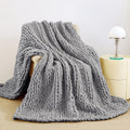 Admitrack Chunky Knit Blanket Throw, 100% Hand Knit Chenille Throw Blanket for Sofa & Home Decor, Soft and Cozy Knitted Throw Blankets (Sage Green，51"x63")