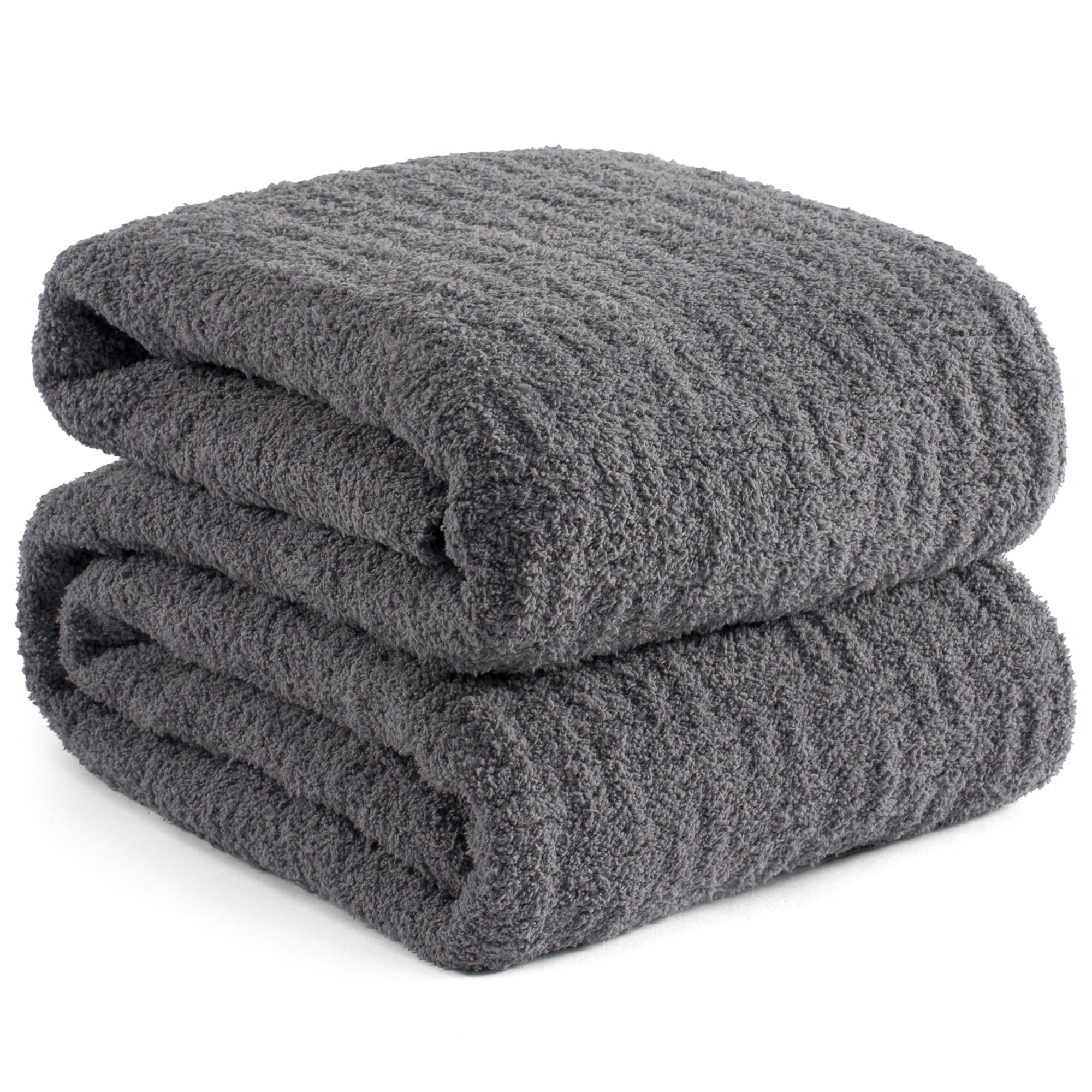 Chunky Knit Blanket Super Soft Cable Fluffy Microfiber Cozy Warm Winter Blankets for Couch Sofa Bed Twin Size 60"X80" Olive Green
