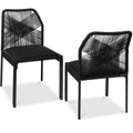 Best Choice Products Set of 2 Indoor/Outdoor Modern Dining Kitchen Chairs, All-Weather Rope Woven Design, Padded Cushions, Aluminum Frame for Dining Room, Living Room - Gray/Meteor