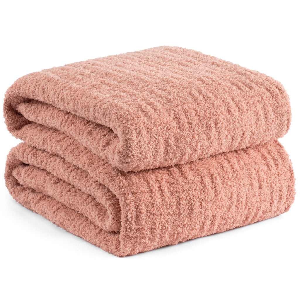 Chunky Knit Blanket Super Soft Cable Fluffy Microfiber Cozy Warm Winter Blankets for Couch Sofa Bed Twin Size 60"X80" Olive Green