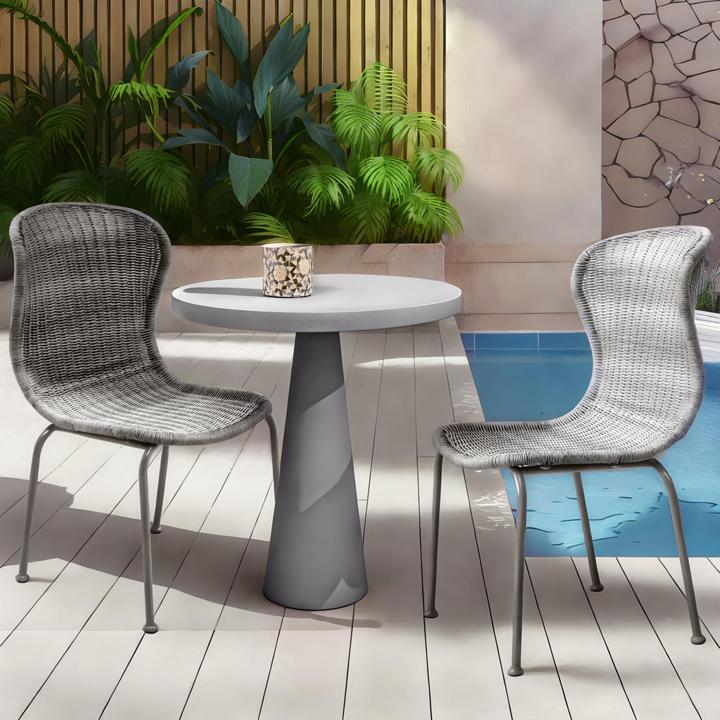 Merax Patio Dining Chairs Set of 2, Outdoor Rattan Dining Chairs for Garden, Poolside, Backyard, Balcony,Light Brown