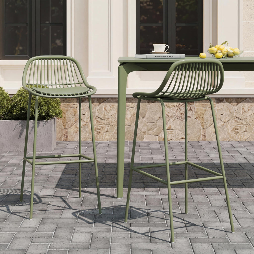 Merax Patio Dining Chairs Set of 2, Outdoor Rattan Dining Chairs for Garden, Poolside, Backyard, Balcony,Light Brown