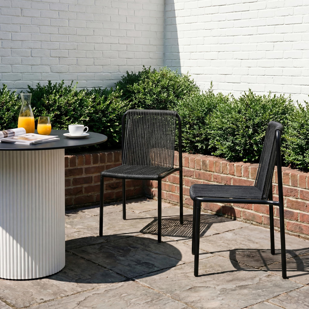 Merax Patio Dining Chairs Set of 2, Outdoor Rattan Dining Chairs for Garden, Poolside, Backyard, Balcony,Light Brown